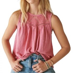 NWT Lucky Brand Lace Trim Tank Top size XS